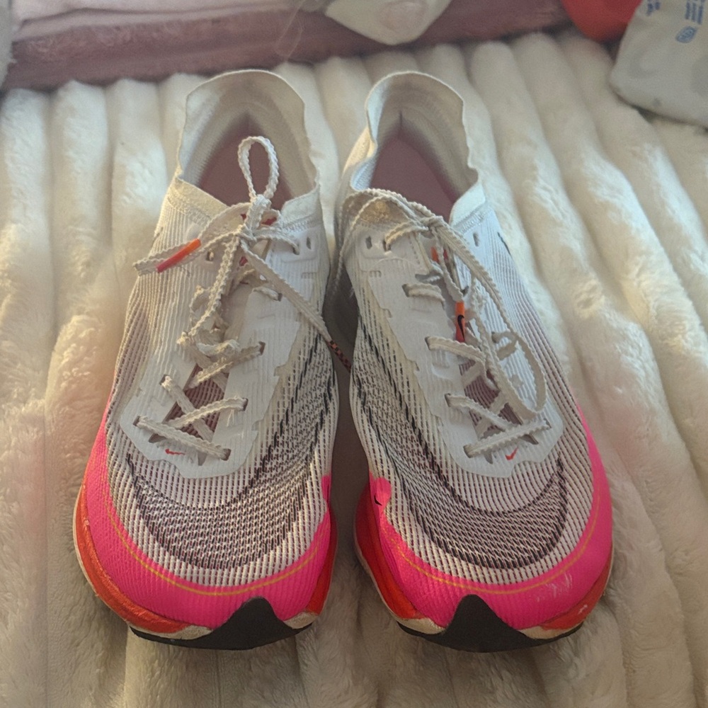 Nike Zoom X Vaporfly Women's White and Pink Athletic Shoes